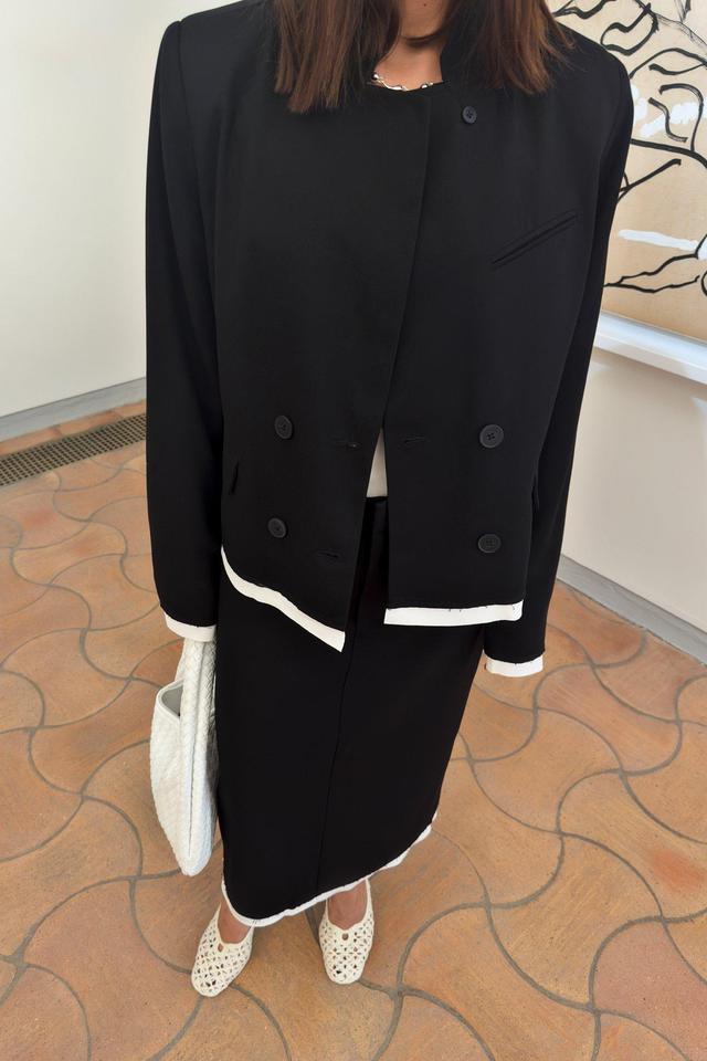 Oversized Contrast Detail Blazer Product Image