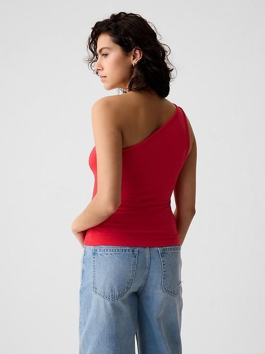 Modern One-Shoulder Cropped Tank Top Product Image