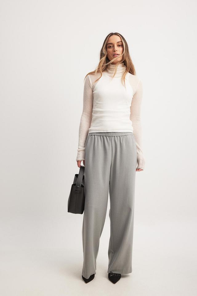 Elastic Mid Waist Pants Product Image