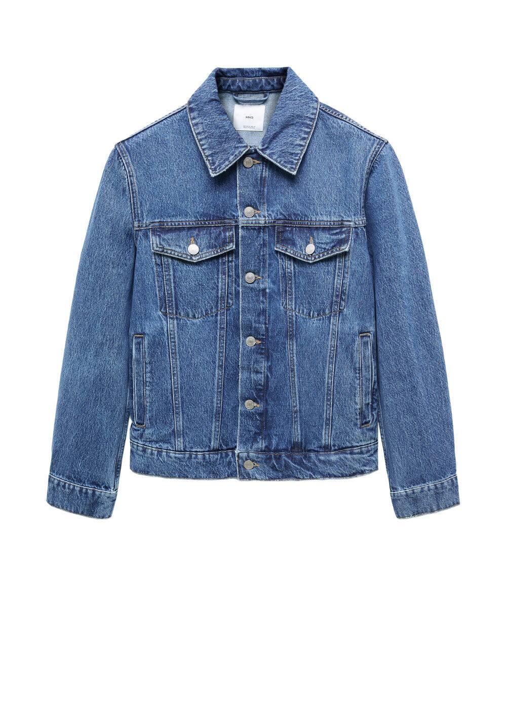 MANGO MAN - Pocketed denim jacket dark blueMen Product Image