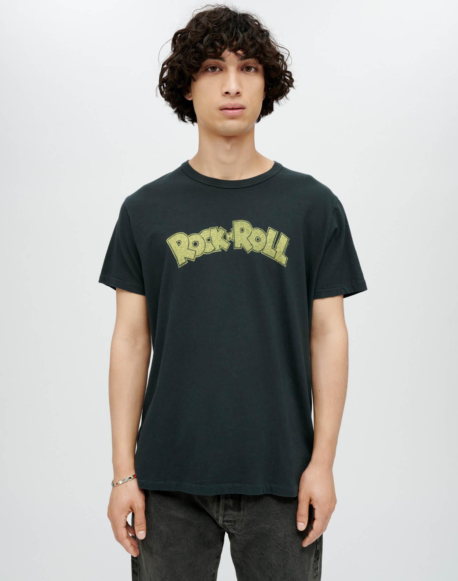 Classic "Rock N Roll" Tee - Aged Black Product Image