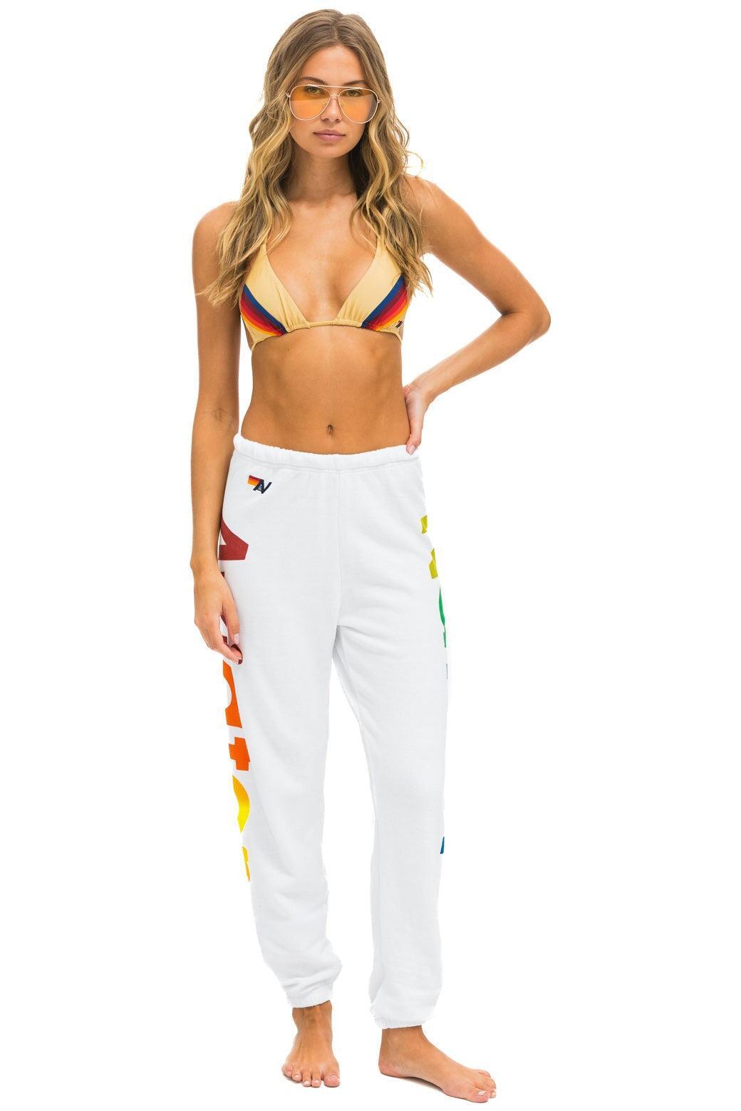 AVIATOR NATION 2 SWEATPANTS - WHITE Female Product Image