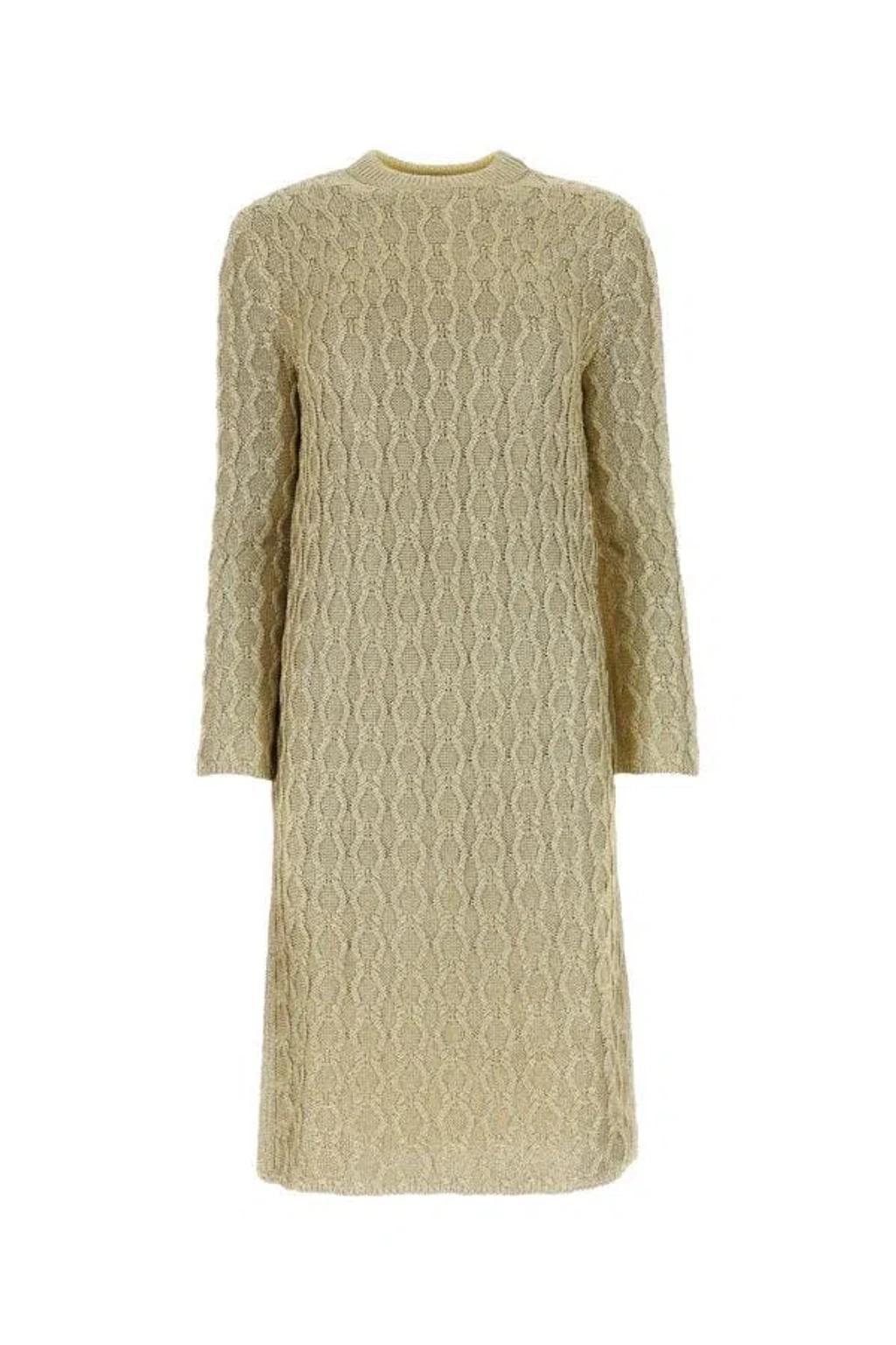 Woman Gold Viscose Blend Dress Product Image