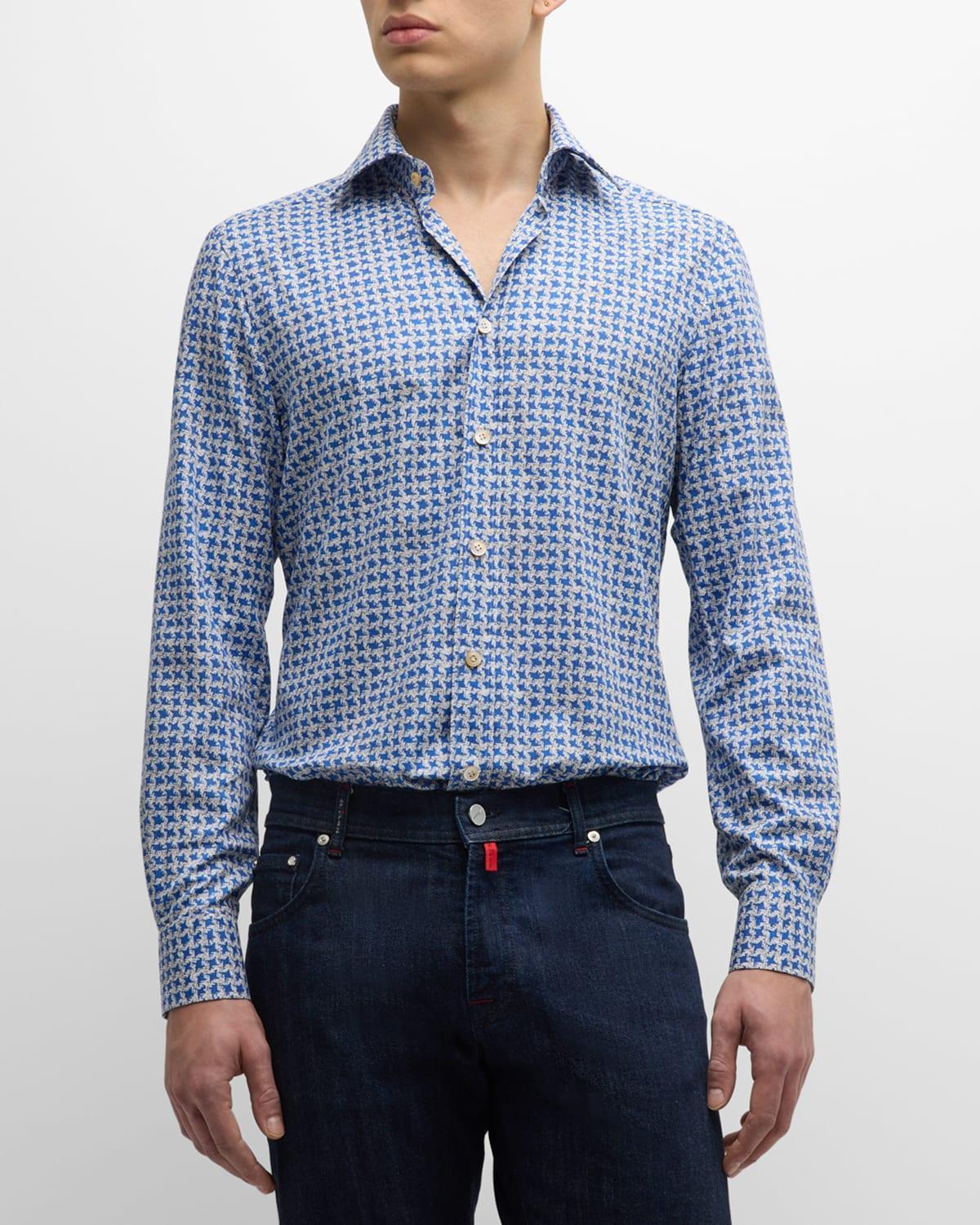 Mens Houndstooth-Print Sport Shirt Product Image