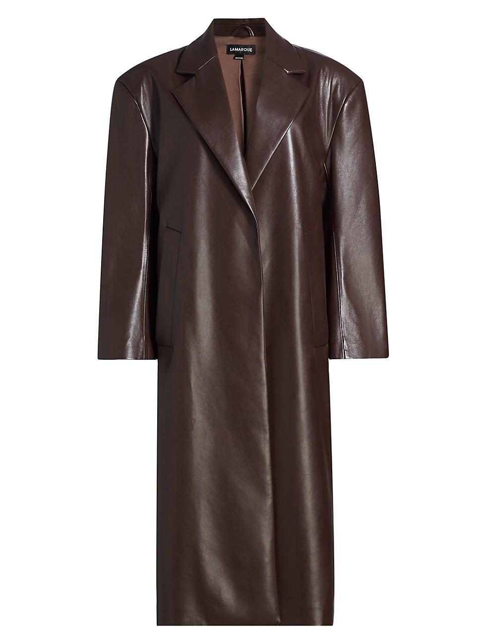 Womens Janelle Single-Breasted Long Coat Product Image