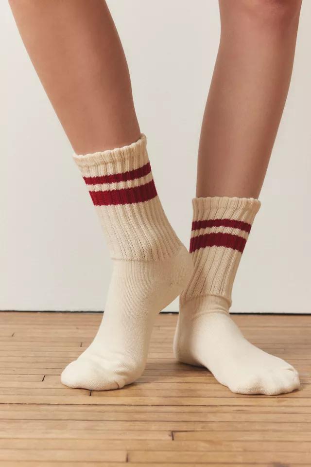 Athletic Striped Slouch Crew Sock Product Image