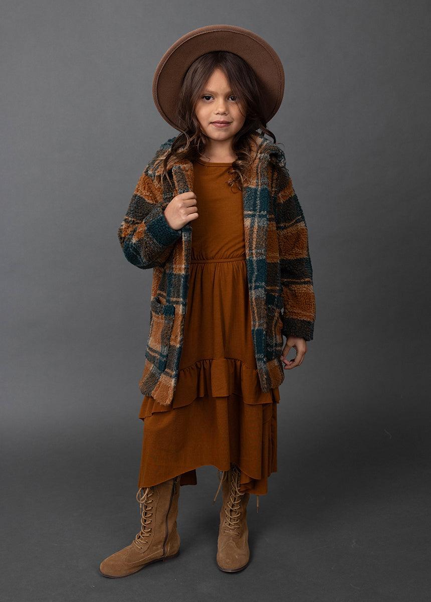 Gertrude Coat in Camel Plaid Product Image