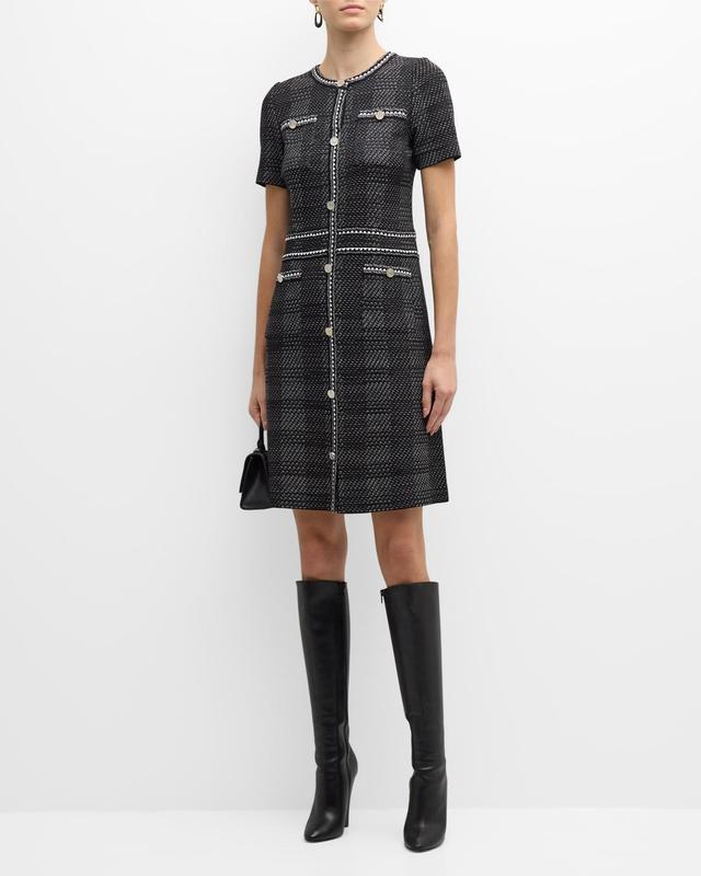 Misook Bold Plaid Knit Sheath Dress Product Image