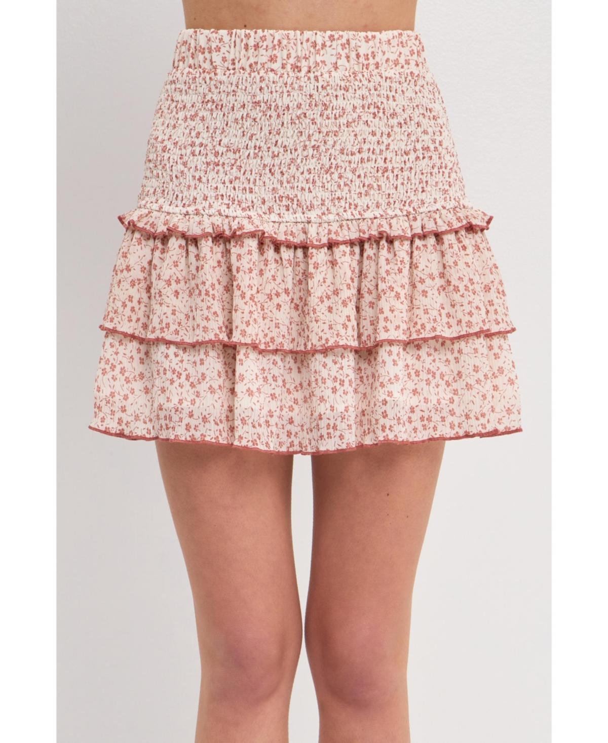 Womens Floral Mini Skirt Product Image