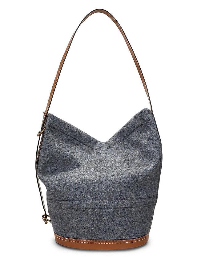 Womens Wool & Leather Bucket Bag Product Image