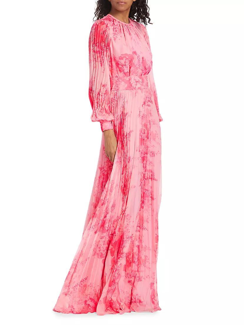 Floral Pleated Gown Product Image