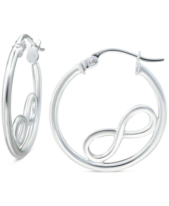 Giani Bernini Infinity Accent Small Hoop Earrings in Sterling Silver, 0.75, Created for Macys Product Image