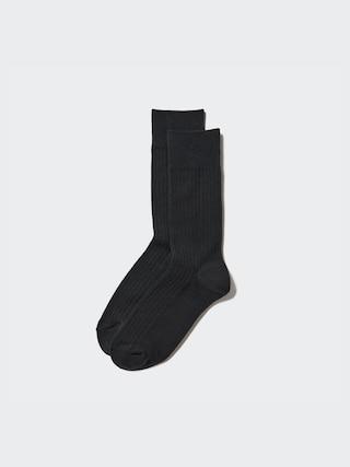 Mens Heattech Wide Ribbed Socks with Odor Control Black US8-US11 UNIQLO US Product Image