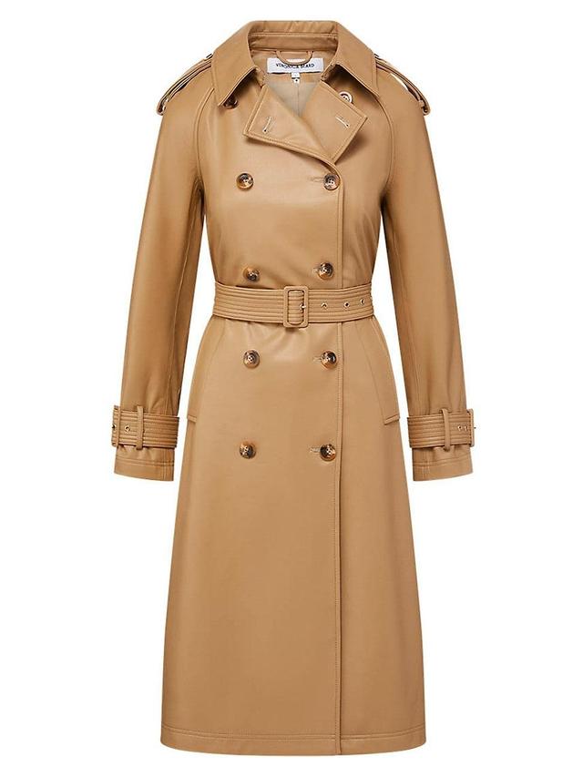 Womens Conneley Dickey Faux Leather Trench Coat Product Image