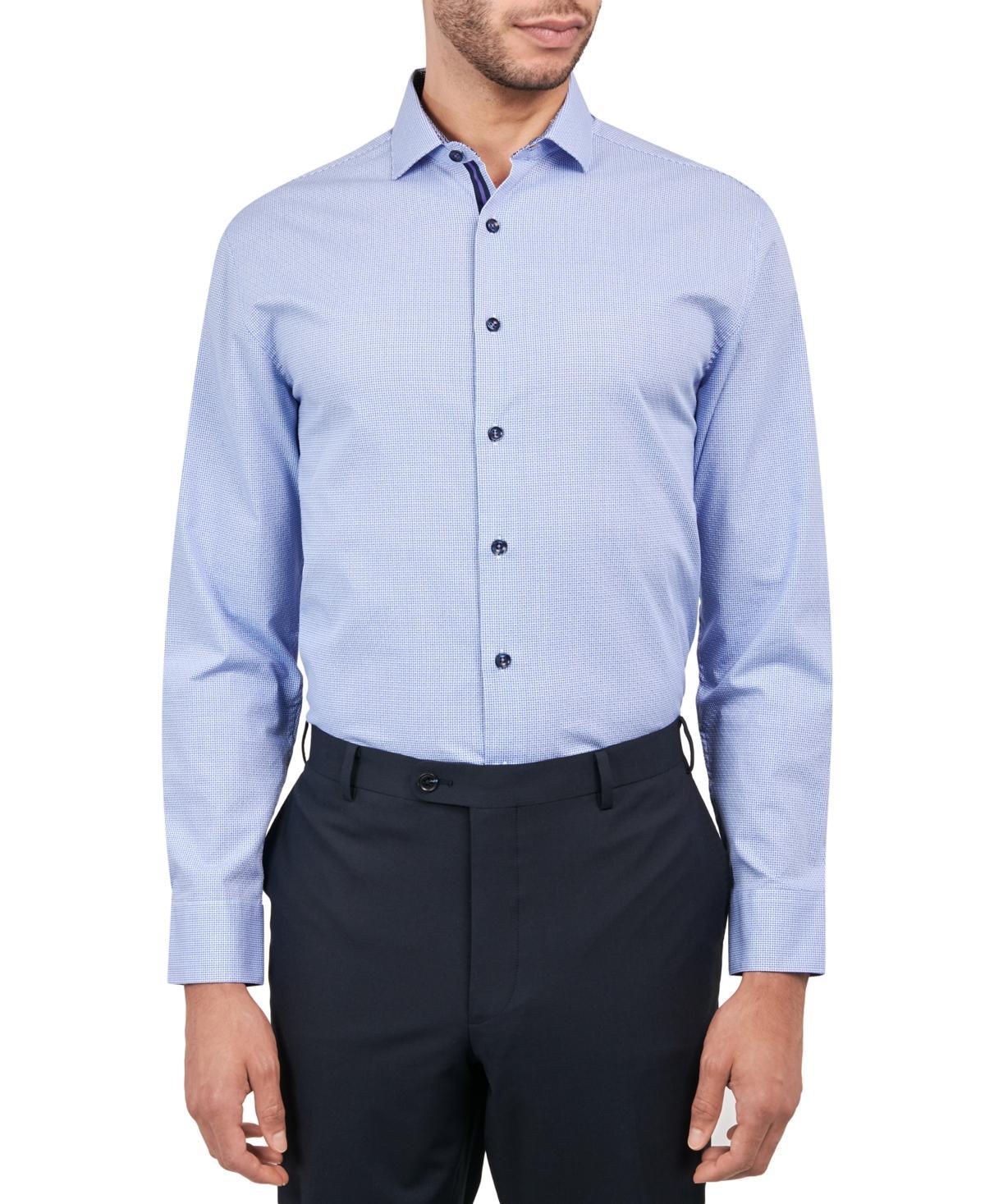 Michelsons of London Mens Regular-Fit Gingham Dot Dress Shirt Product Image