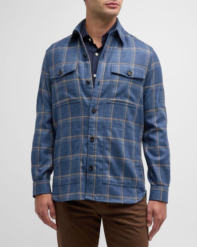 Mens Wool-Silk Check Overshirt Product Image