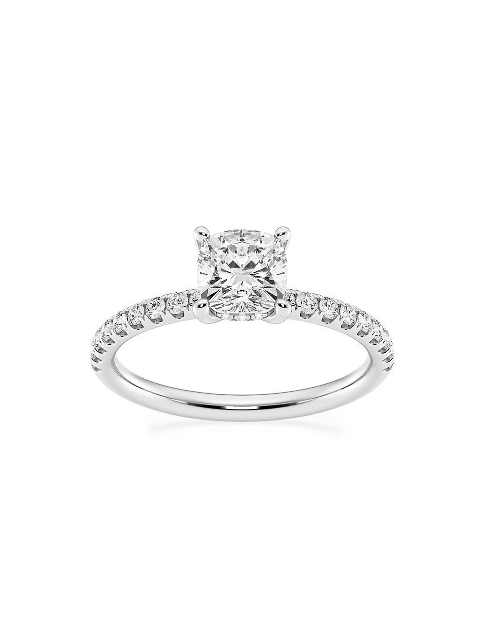 Womens Platinum & Cushion-Cut Lab-Grown Diamond Hidden Halo Ring/0.80-3.41 TCW Product Image