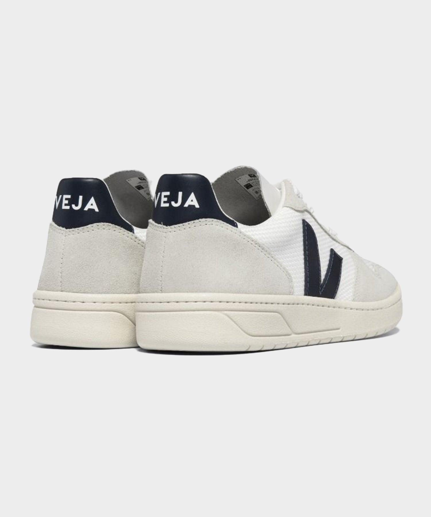 Veja V-10 in White / Nautico Product Image