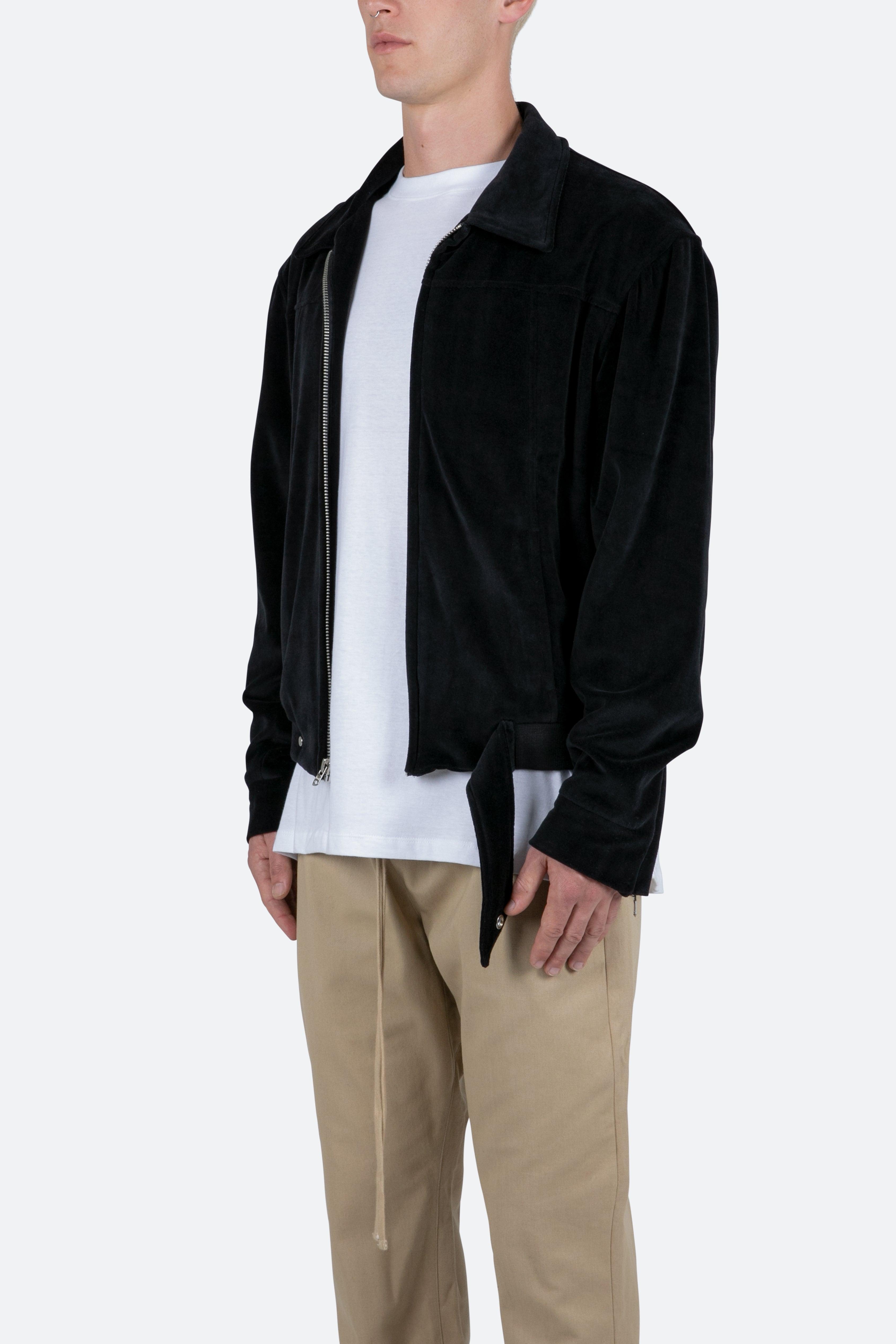 Velour Pilot Jacket - Black Product Image