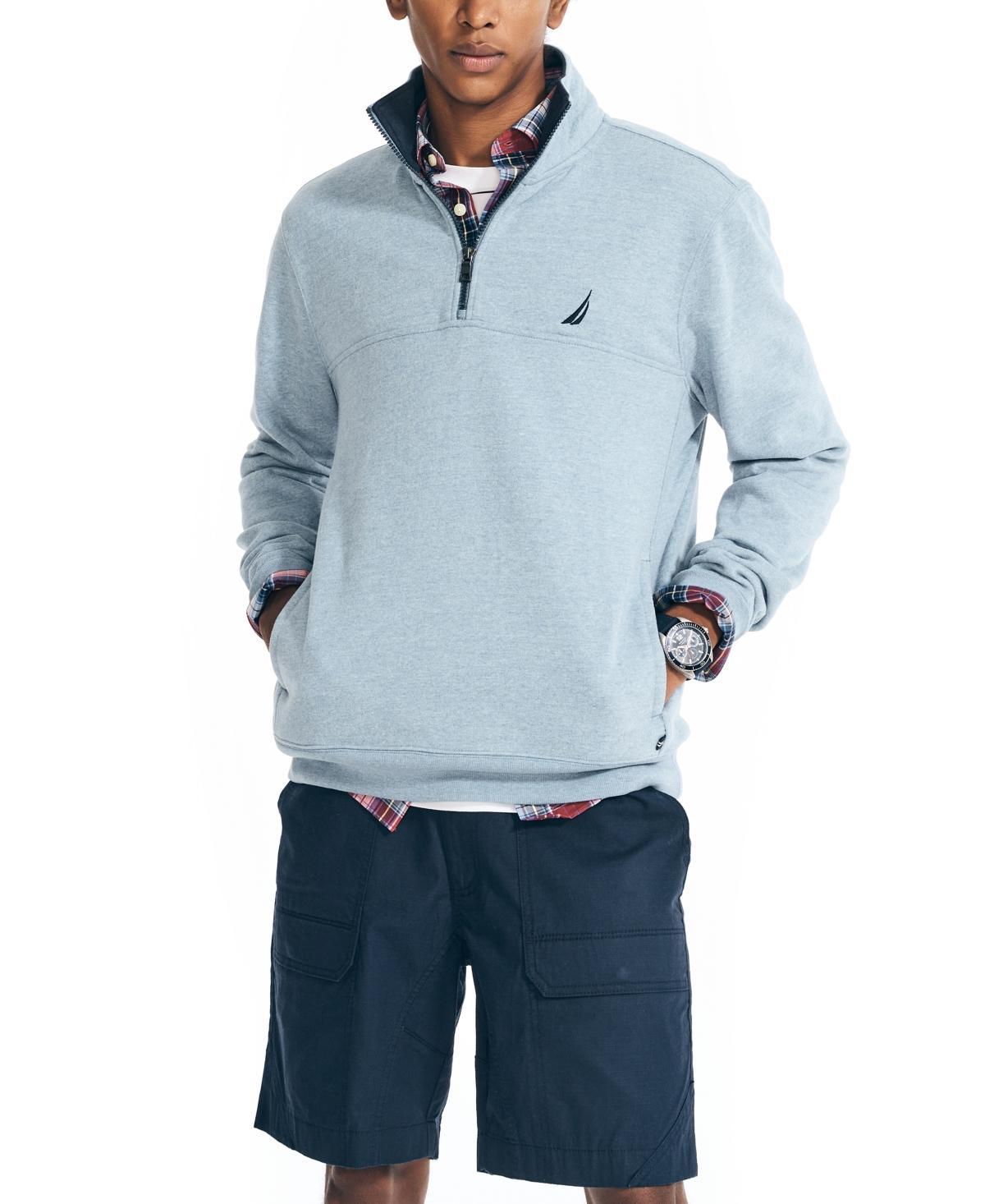 Nautica Mens J-Class Classic-Fit Quarter Zip Fleece Sweatshirt Product Image