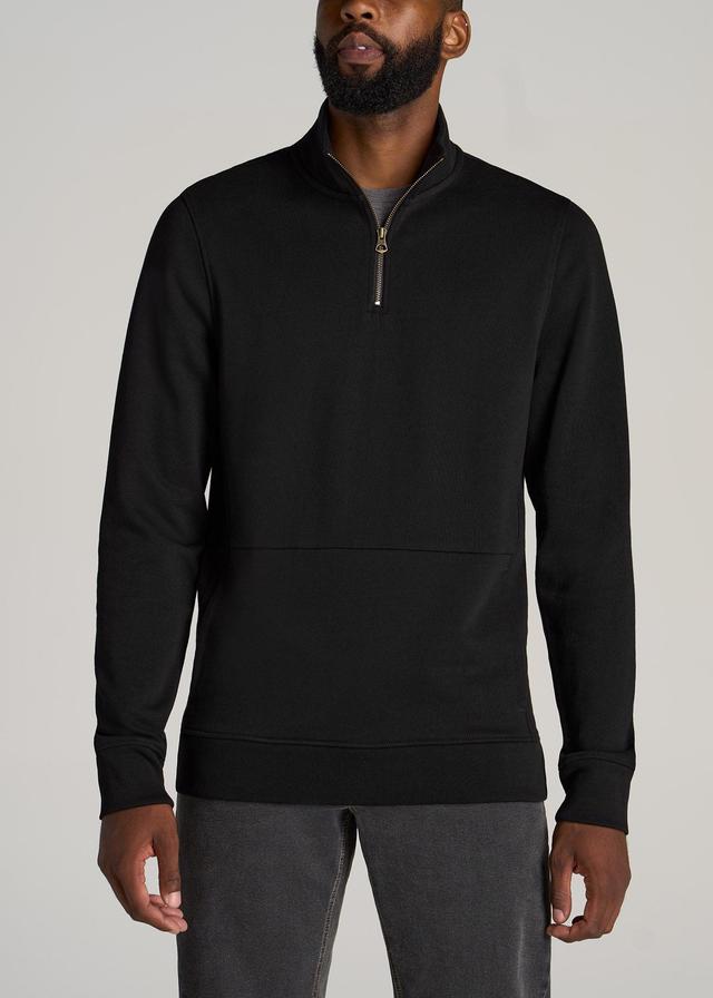 LJ&S Heavyweight Quarter-Zip Men's Tall Pullover in Vintage Black Male Product Image