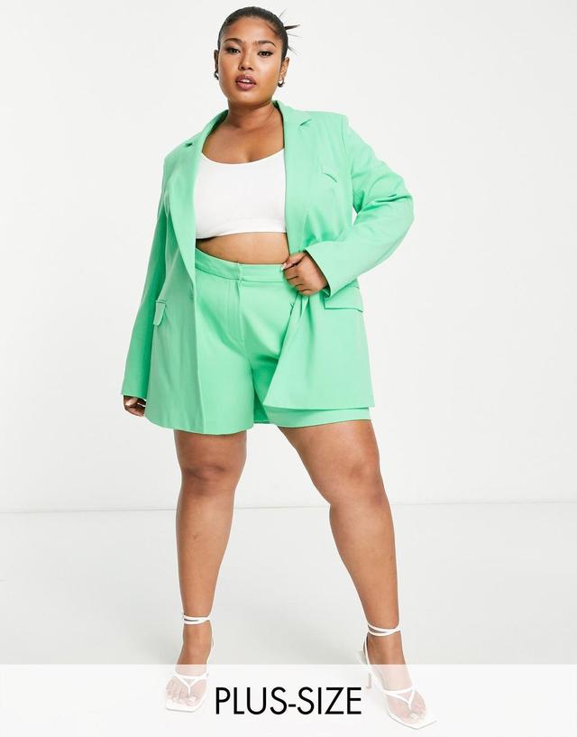 Simply Be oversized blazer in green Product Image