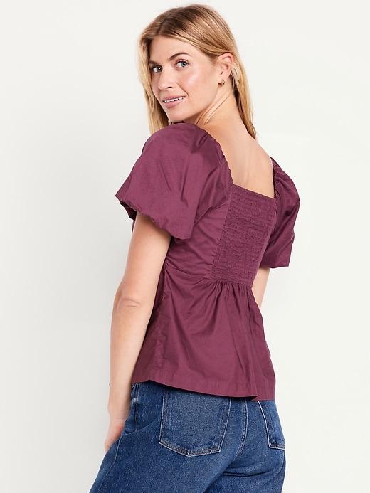 Waist-Defined V-Neck Top Product Image