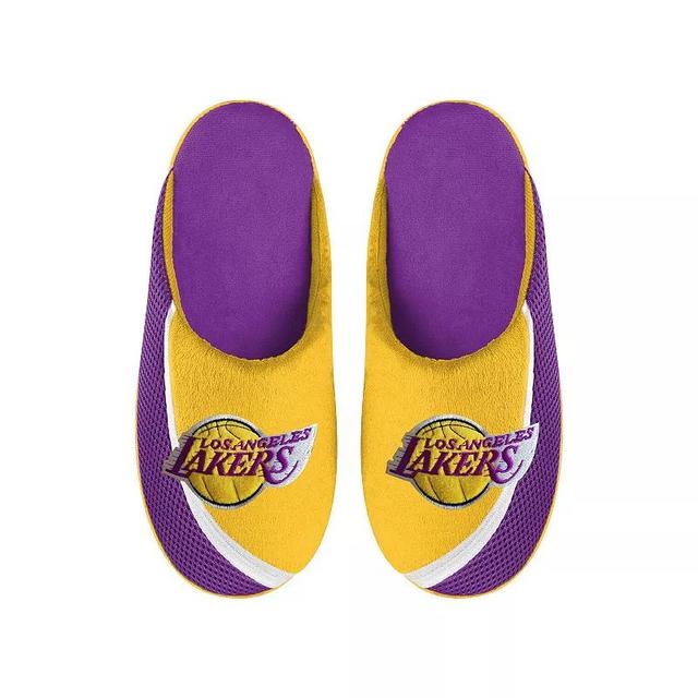 Mens FOCO Los Angeles Lakers Big Logo Color Edge Slippers Product Image