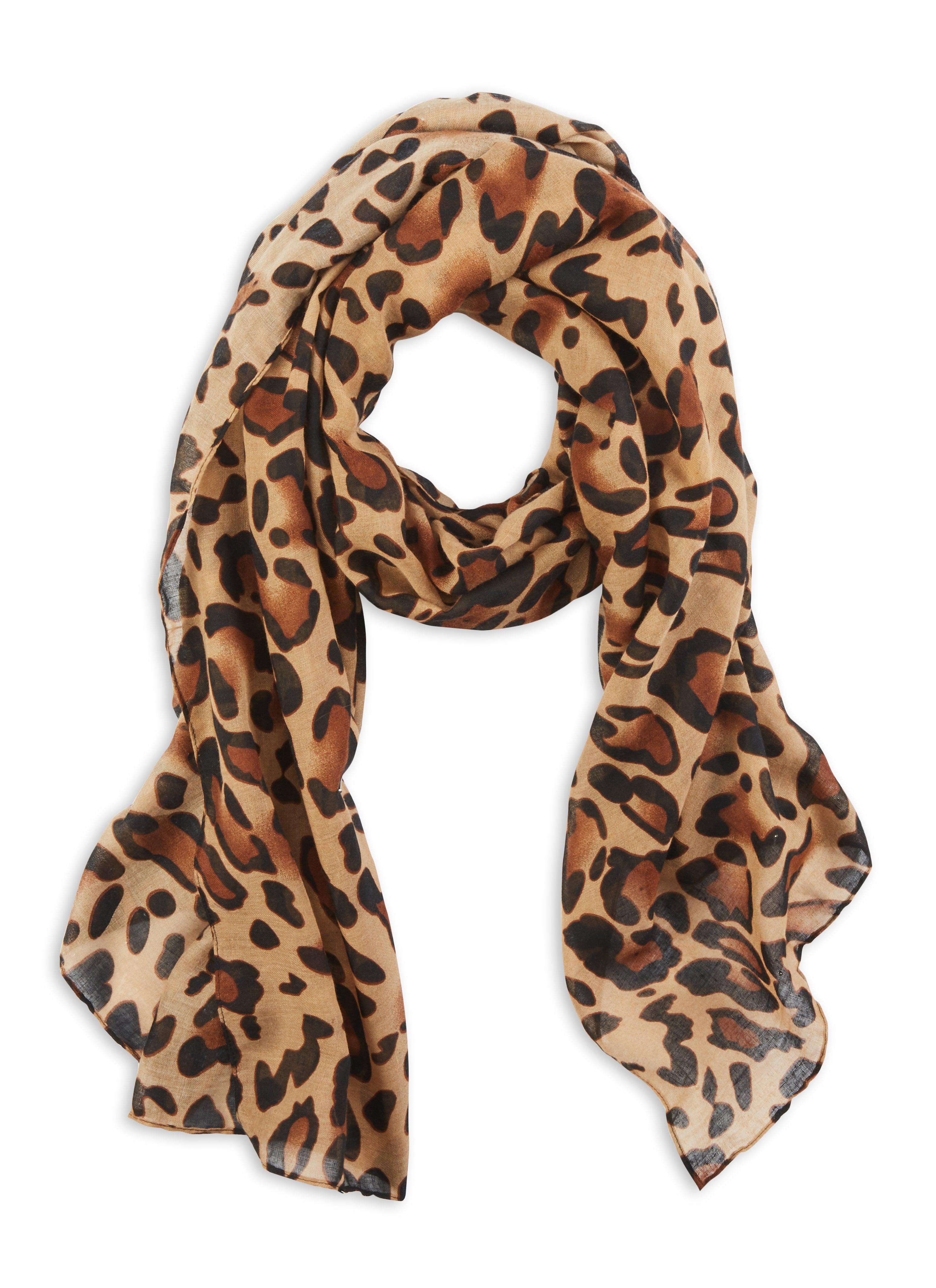 Womens Leopard Print Oblong Scarf Product Image