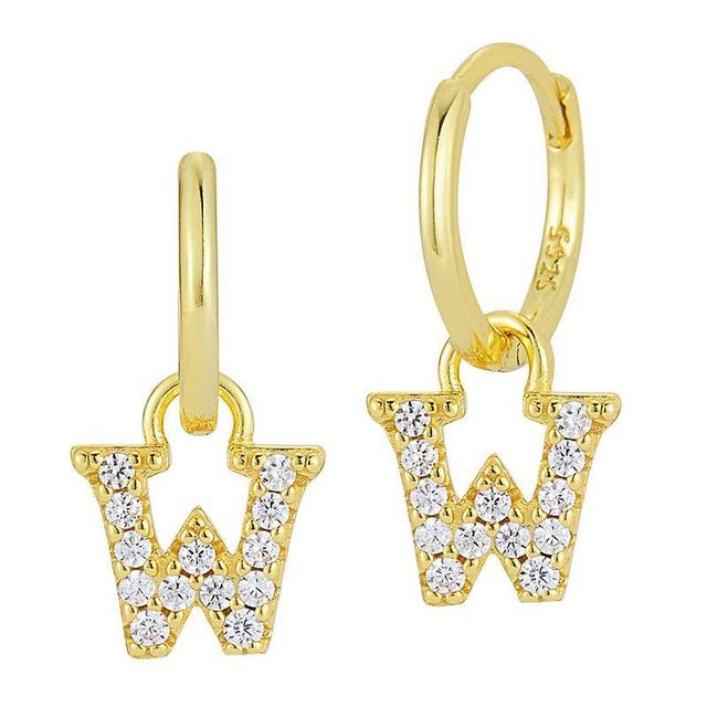 Sunkissed Sterling Cubic Zirconia 14k Gold Plated Initial Drop Earrings, Womens Product Image