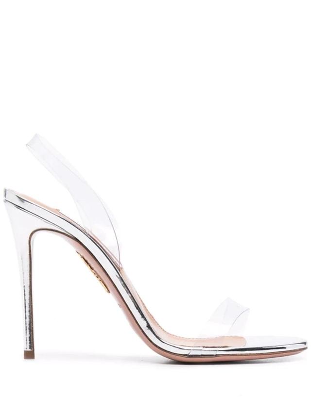 So Nude 105 Pvc Slingback Sandals In Silver Product Image