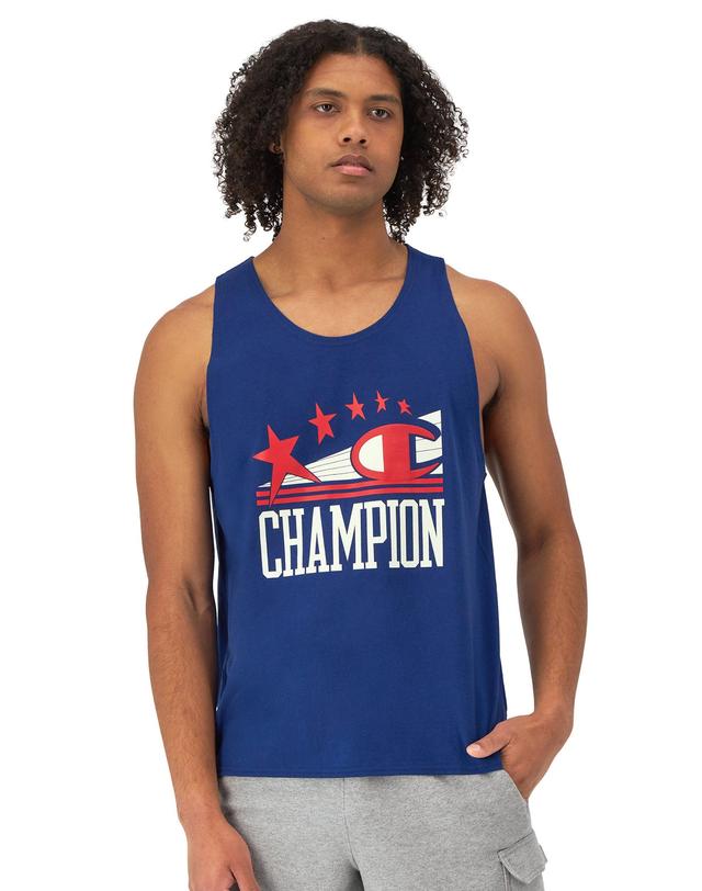 Mens Champion Graphic Tank Top, C & Stars Jewel Sapphire S Product Image