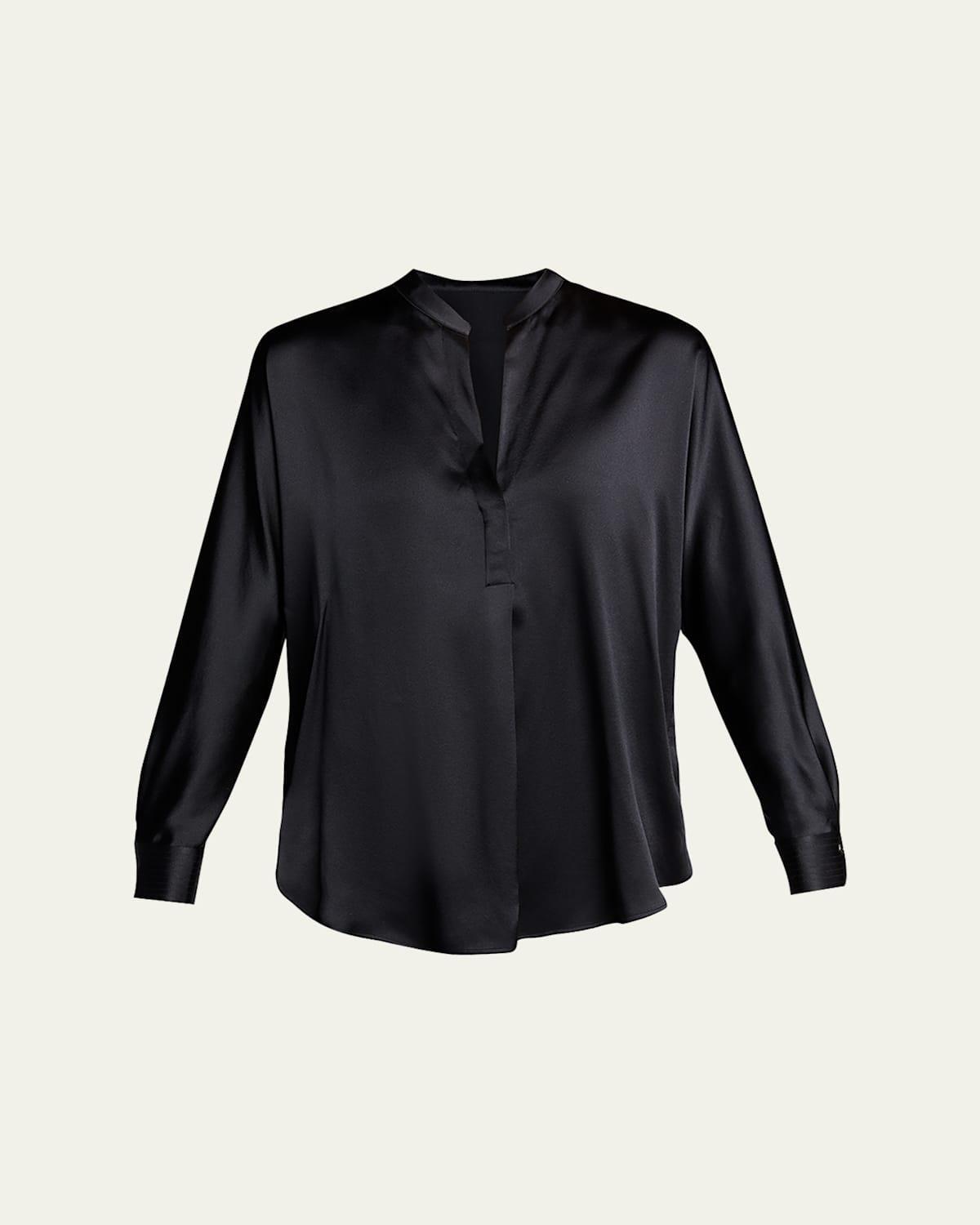 Womens Silk Long-Sleeve Blouse Product Image