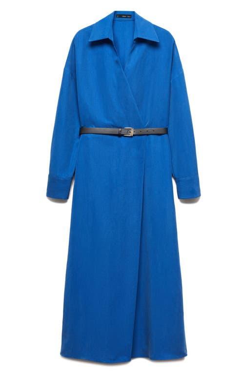 MANGO Belted Long Sleeve Shirtdress Product Image