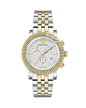 Versace Mens Swiss Chronograph V-Chrono Two-Tone Bracelet Watch 45mm Product Image