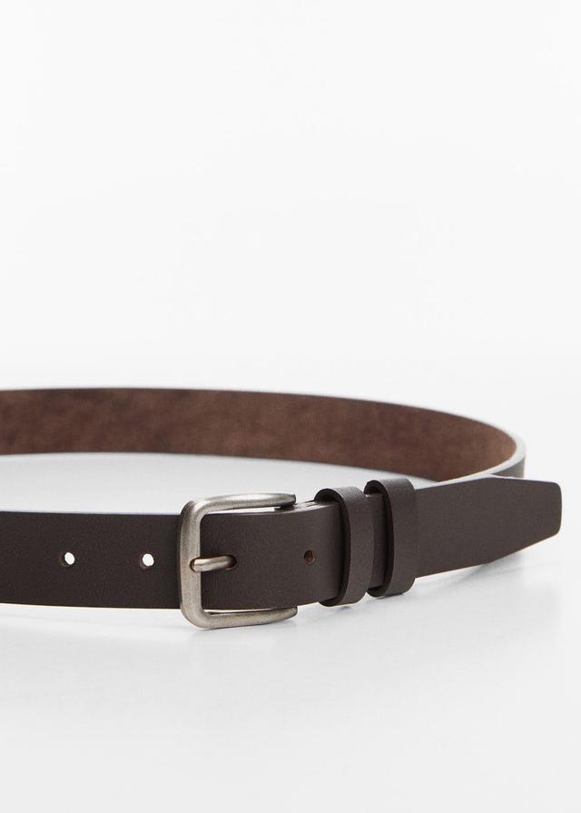 MANGO MAN - Buckle leather belt brownMen Product Image