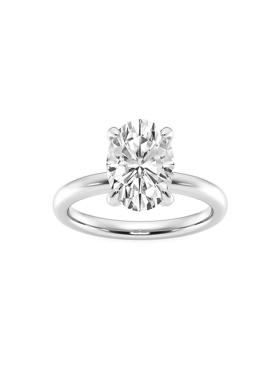 Womens 14K White Gold & Oval Lab-Grown Diamond Solitaire Ring/0.50-5.00 TCW Product Image