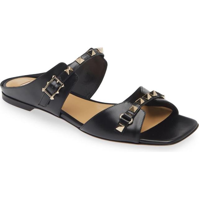 Rockstud Slide Sandal In Black Product Image