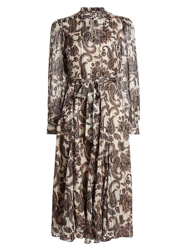 Womens Janice Paisley Fit & Flare Midi-Dress Product Image