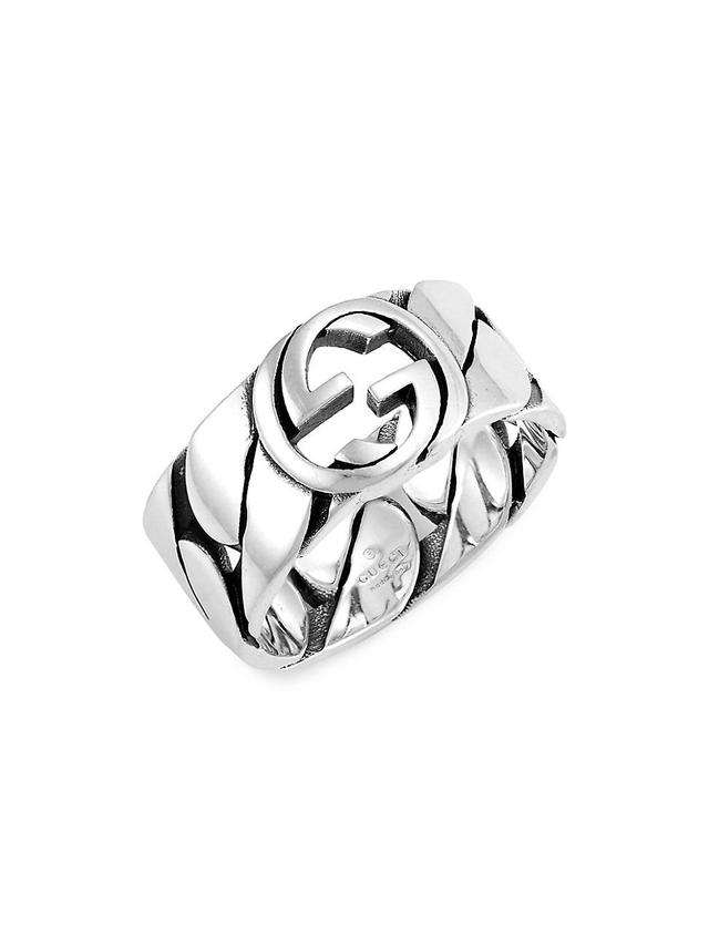 Mens Sterling Silver Interlocking G Ring Product Image