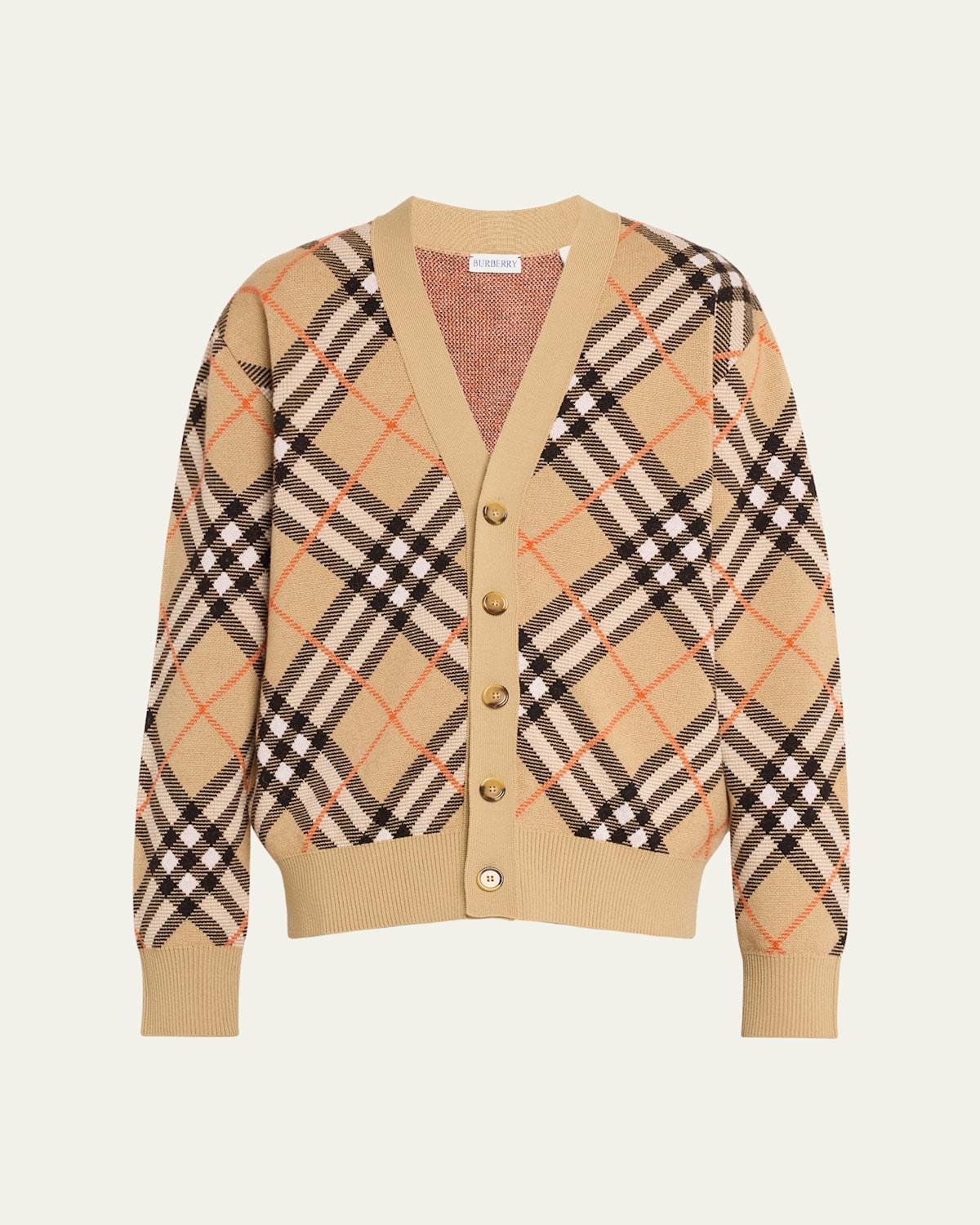 Mens Vintage Check Cardigan Product Image