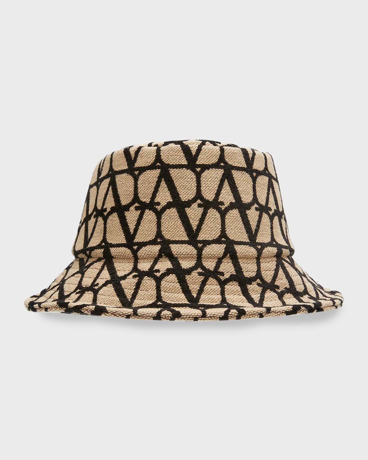 Womens V-Logo Monogram Canvas Bucket Hat Product Image