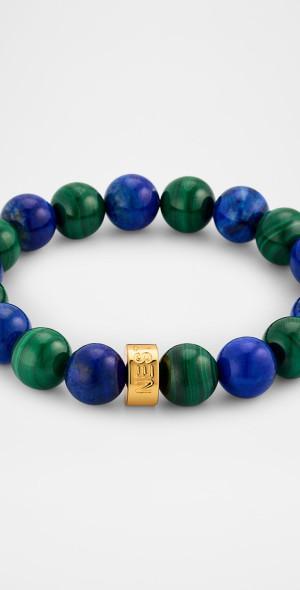 Lapis and Malachite Stretch Bracelet Product Image