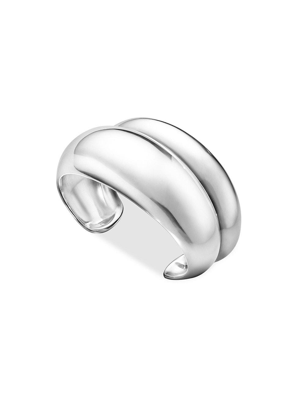 Womens Curve Sterling Silver Cuff Bracelet Product Image