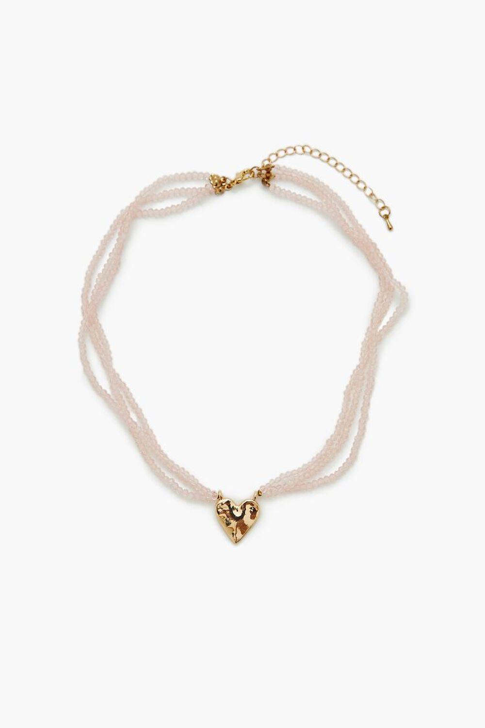 Beaded Layered Heart Necklace | Forever 21 Product Image