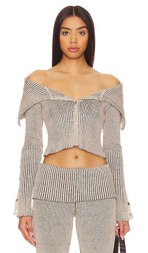 Jaded London Plated Popper Tribeca Sweater in Grey. - size S (also in L, M, XL, XS) Product Image