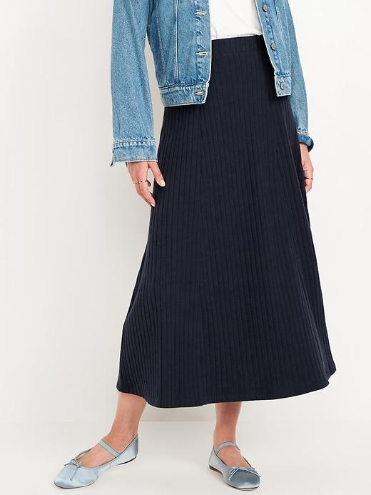 Cozy Ribbed Maxi Skirt Product Image