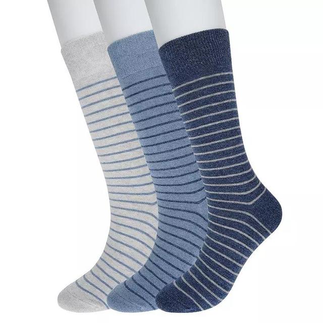 Mens Sonoma Goods For Life 3-pack Patterned Dress Socks Blue Stripes Product Image