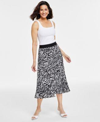 I.n.c. International Concepts Womens Printed Pleated Midi Skirt, Created for Macys product image