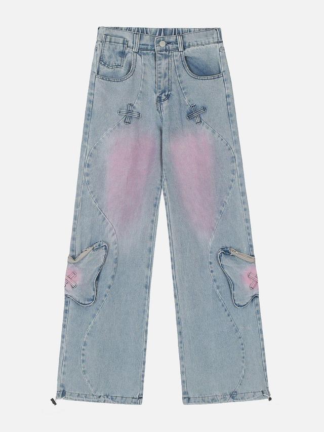 Aelfric Eden Butterfly Pocket Washed Jeans Female Product Image